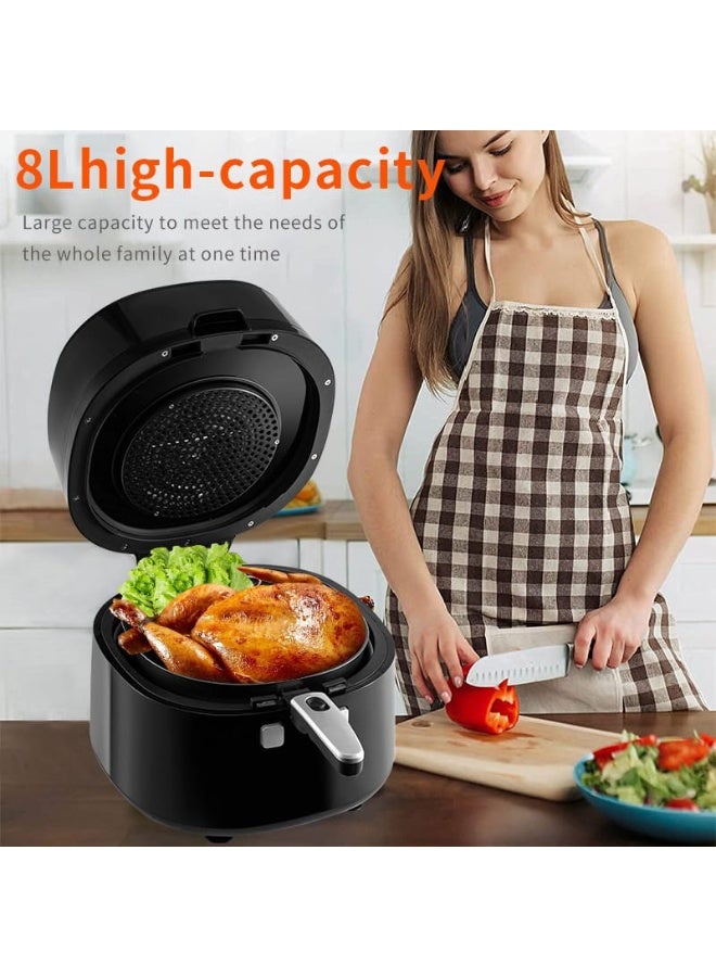 سوكاني مقلاة هوائية صحية سعة 8 لترات مع نافذة عرض وخلط تلقائي، بقوة 1800 واط، مقلاة هوائية رقمية قوية خالية من الزيت مع شاشة لمس، دوران هواء ساخن للتحميص والخبز والشواء والقلي - Image 5